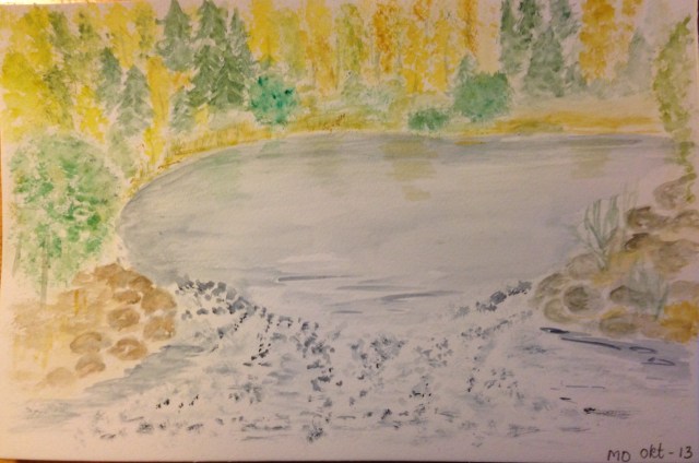 Akvarell med Ljunganmotiv