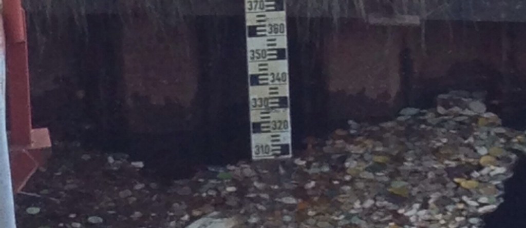 Vattenverket Nolby Foto Leo Oras Vattenverket Nolby måndagen den 21/10 2013 kl 09.50. Statkrafts flödesprognos 125 kbm/sek.